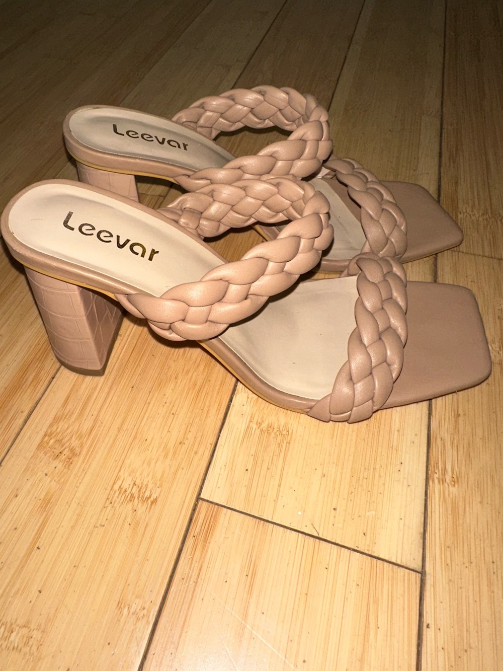 Blush Braided Block Heel Sandal